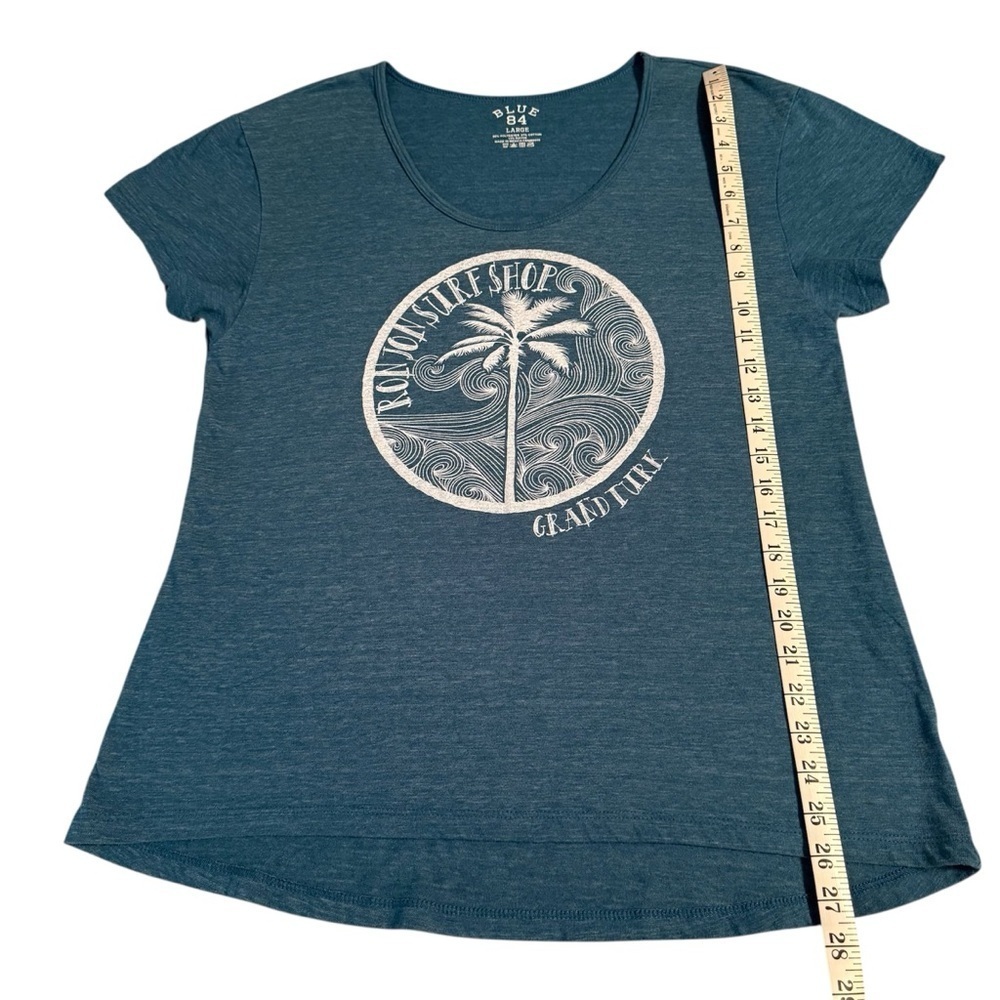 Blue 84 Heathered Teal Blue Tee Ron Jon Surf Shop Grand Turk Size Large - Picture 4 of 5
